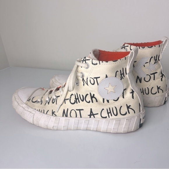 Converse Not A Chuck White and Black Canvas Sneakers - Picture 2 of 8